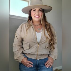 Windbreaker Jacket-Taupe